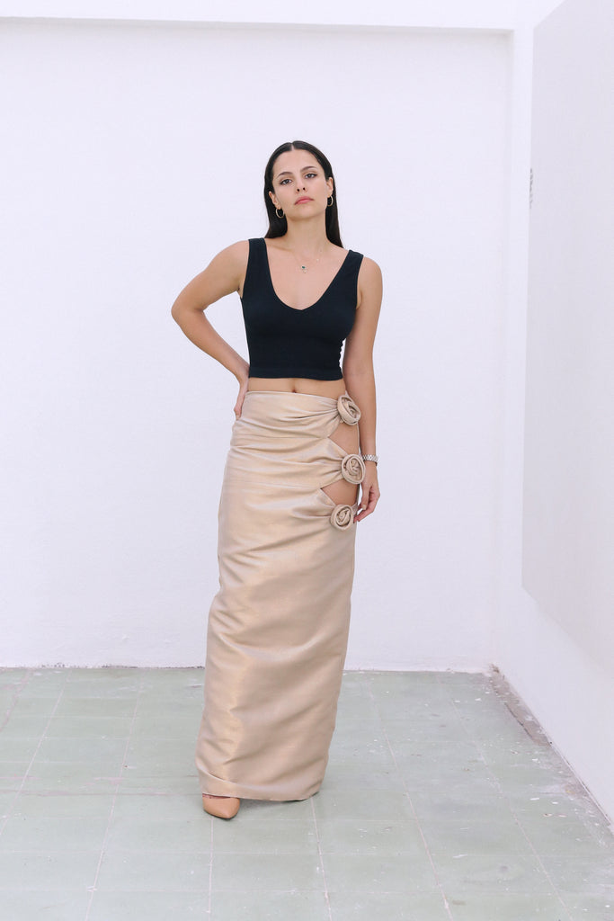 GOLDEN FLOWER SKIRT